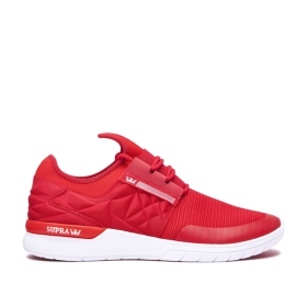 Supra FLOW RUN EVO Lave Sneakers Dame Rød/Hvite | NO-66015